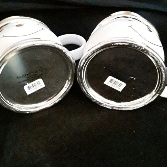 NWT Harry Slatkin Vintage Signed Snowman New Ceramic Silver Porcelain - Picture 2 of 5